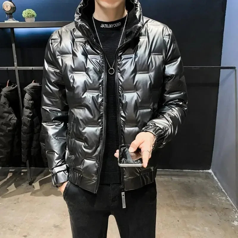 Men's Down Jacket Glossy Male Padded Coat