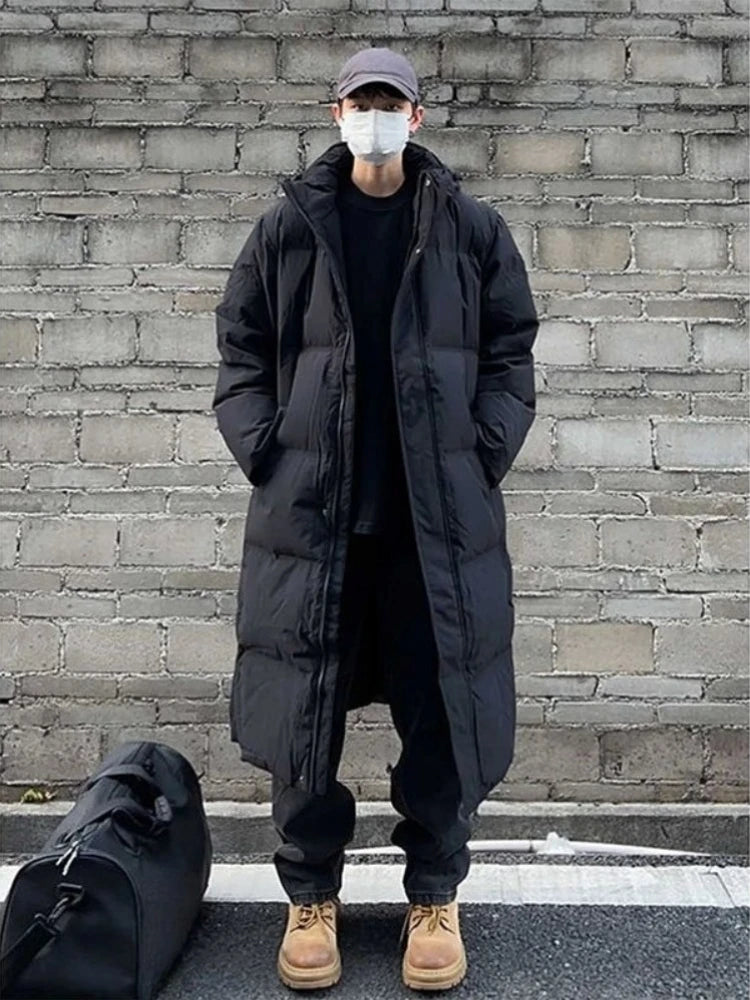 Men's Hooded Medium Long Cotton Jacket