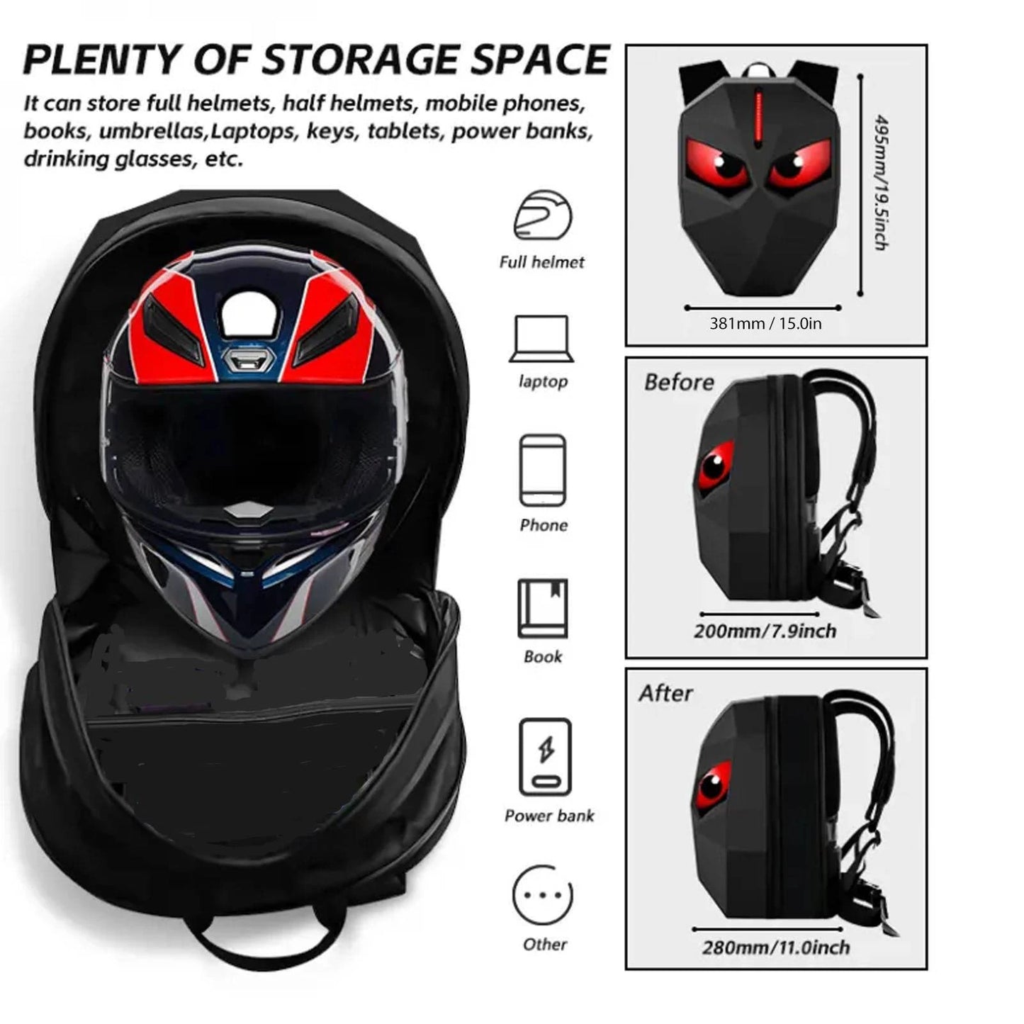 LED backpack with screen