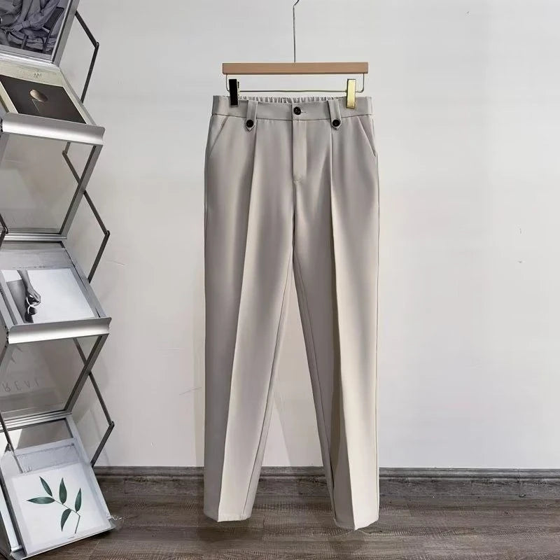 Men's slim fit cropped trousers