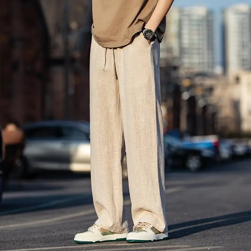 Pants Man Linen Thin Pocket