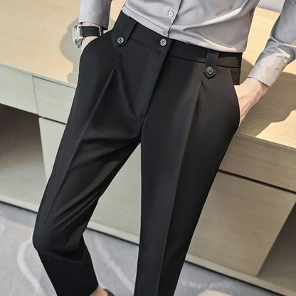 Men's slim fit cropped trousers