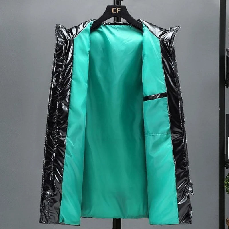 Men's Thickened Glossy Down Alternative Puffer  Jacket
