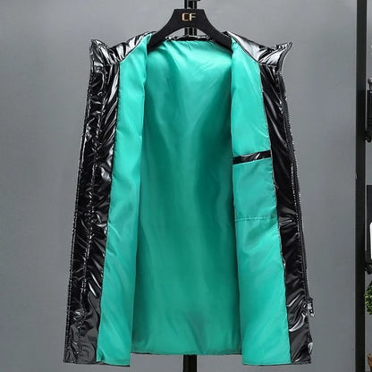 Men's Thickened Glossy Down Alternative Puffer  Jacket