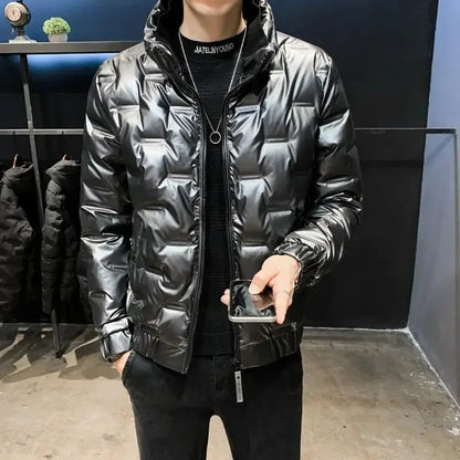 Men's Down Jacket Glossy Male Padded Coat