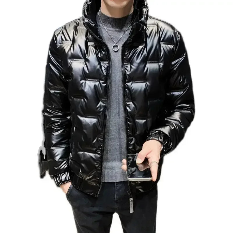 Men's Down Jacket Glossy Male Padded Coat