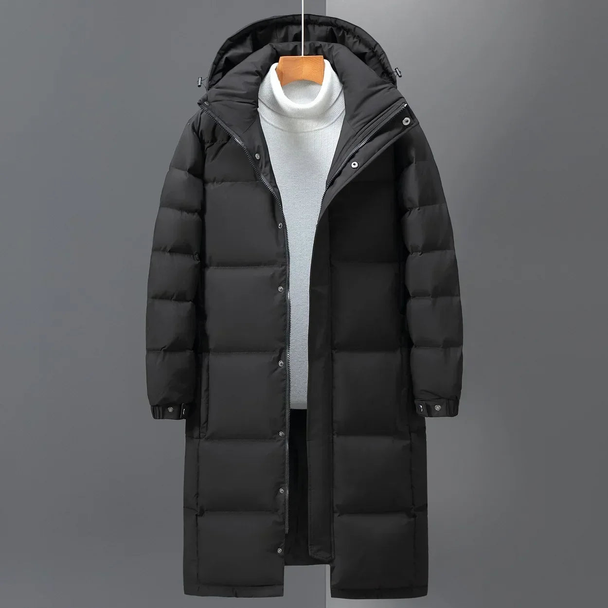 Men Long Puffer Jackets Hooded