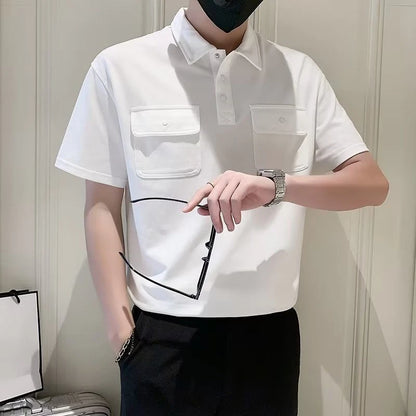 Men Polo Shirts Pocket With Collar T Shirt for Men Short Sleeve