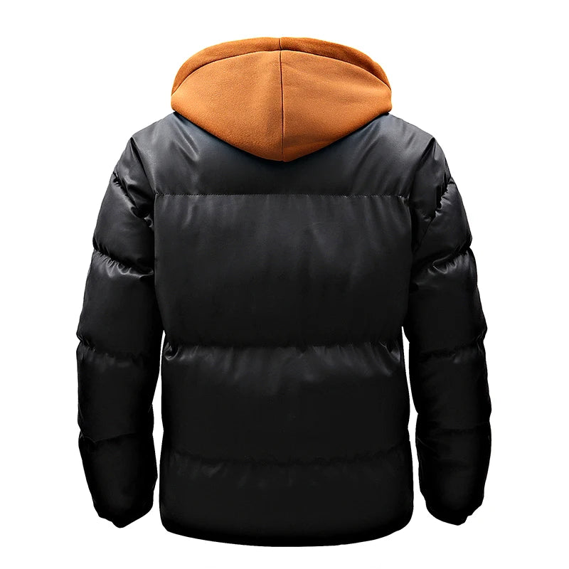 Winter Men Hooded PU Leather Jackets