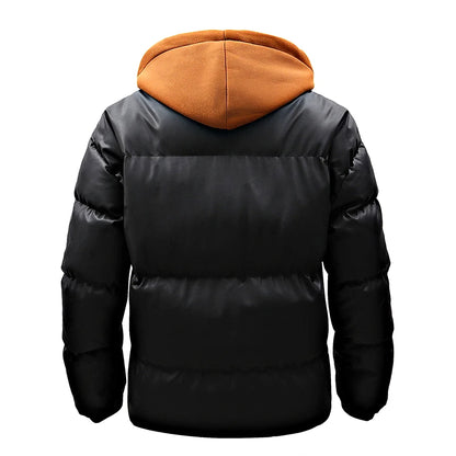 Winter Men Hooded PU Leather Jackets