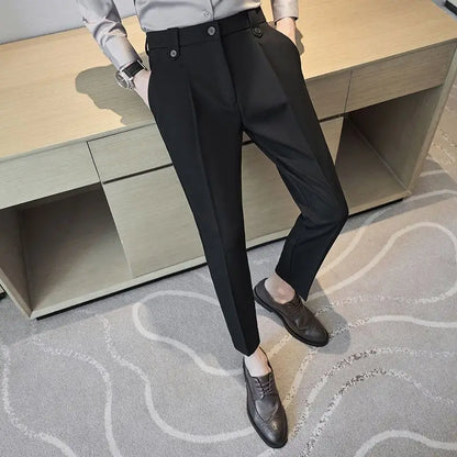 Men's slim fit cropped trousers