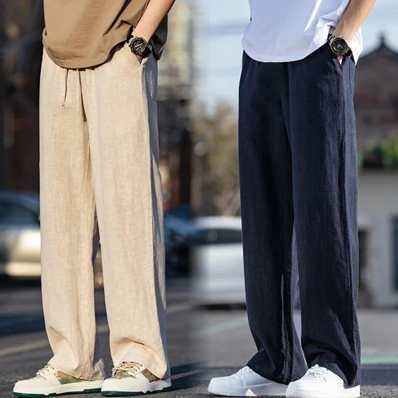 Pants Man Linen Thin Pocket