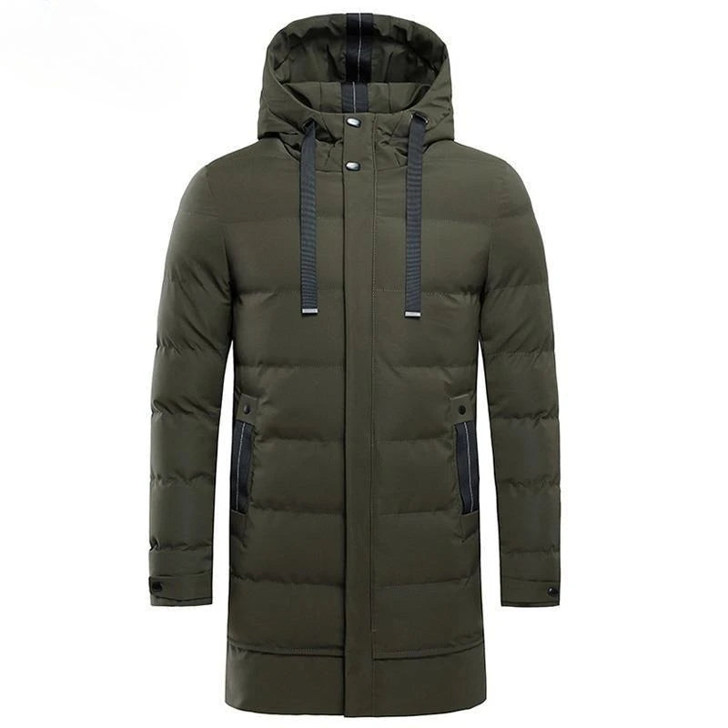 Men's Winter Long Mid Length Over The Knee Jacket