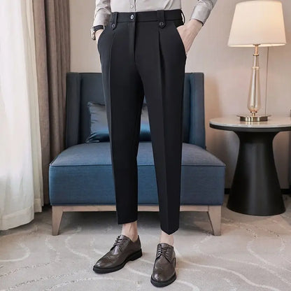 Men's slim fit cropped trousers