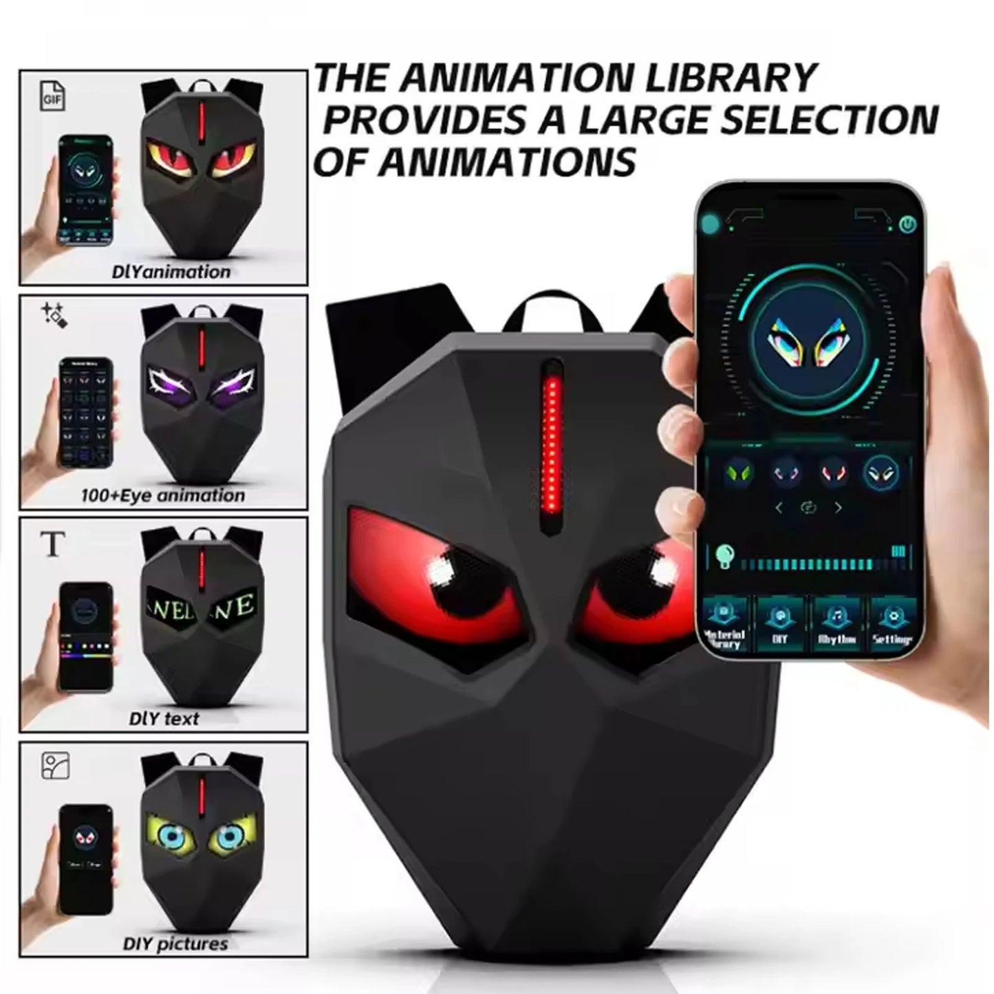 LED backpack with screen