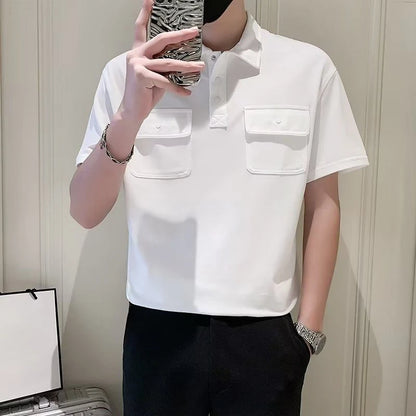 Men Polo Shirts Pocket With Collar T Shirt for Men Short Sleeve