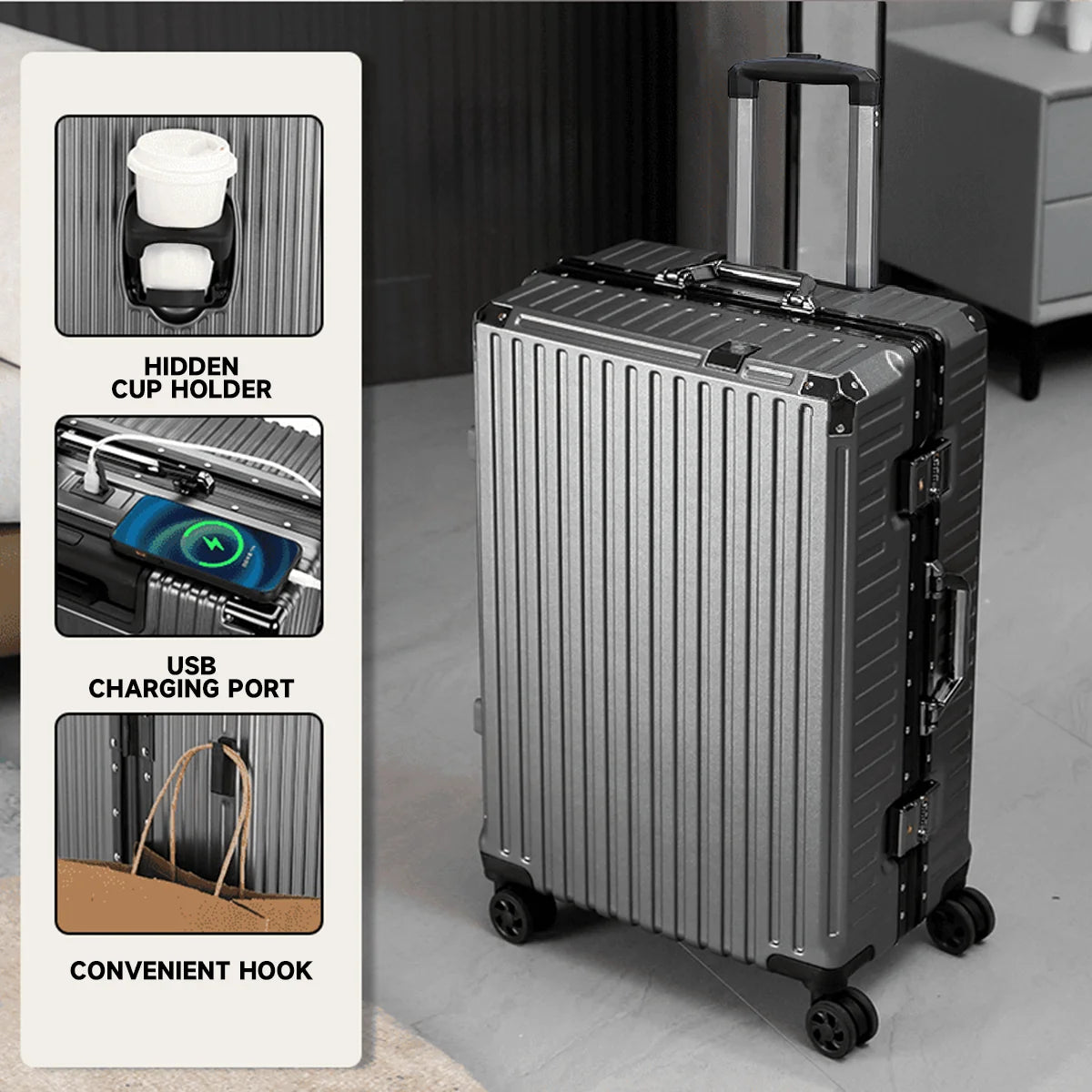 Travel bag with USB port