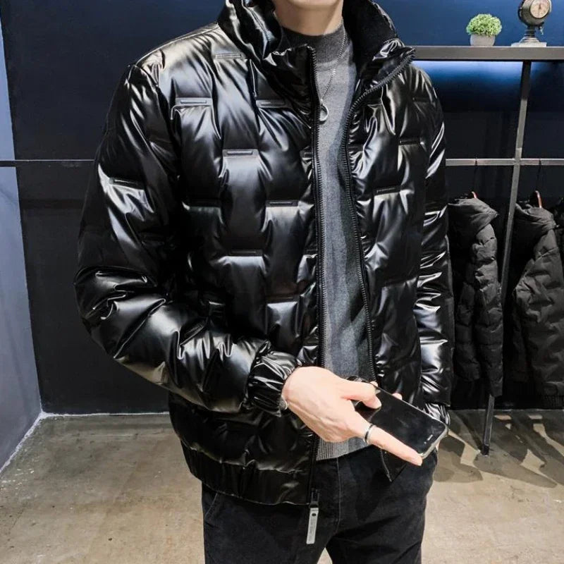 Men's Down Jacket Glossy Male Padded Coat