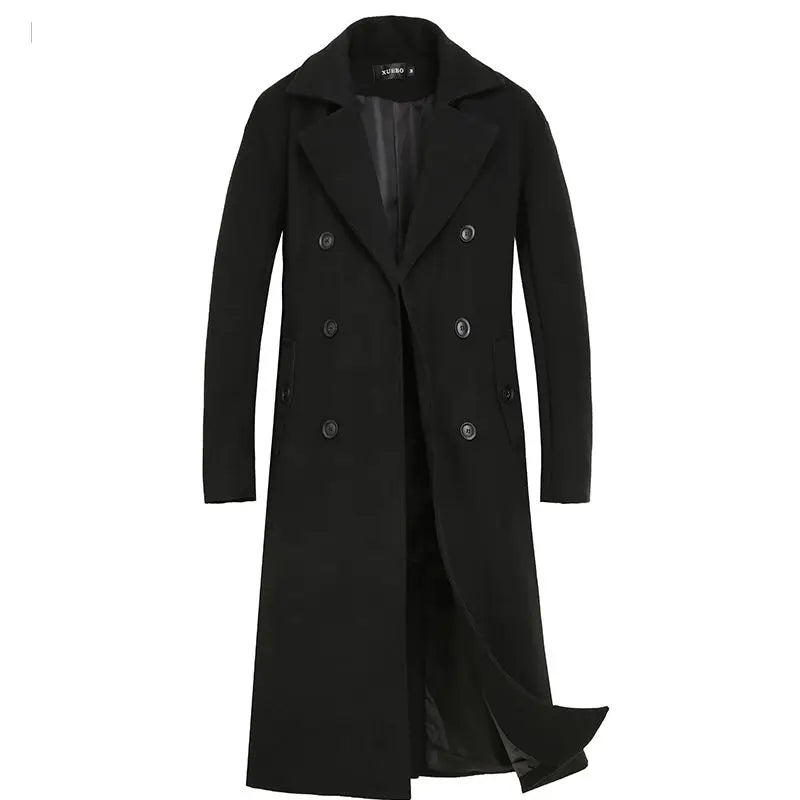 Men's Long Woolen Overcoat