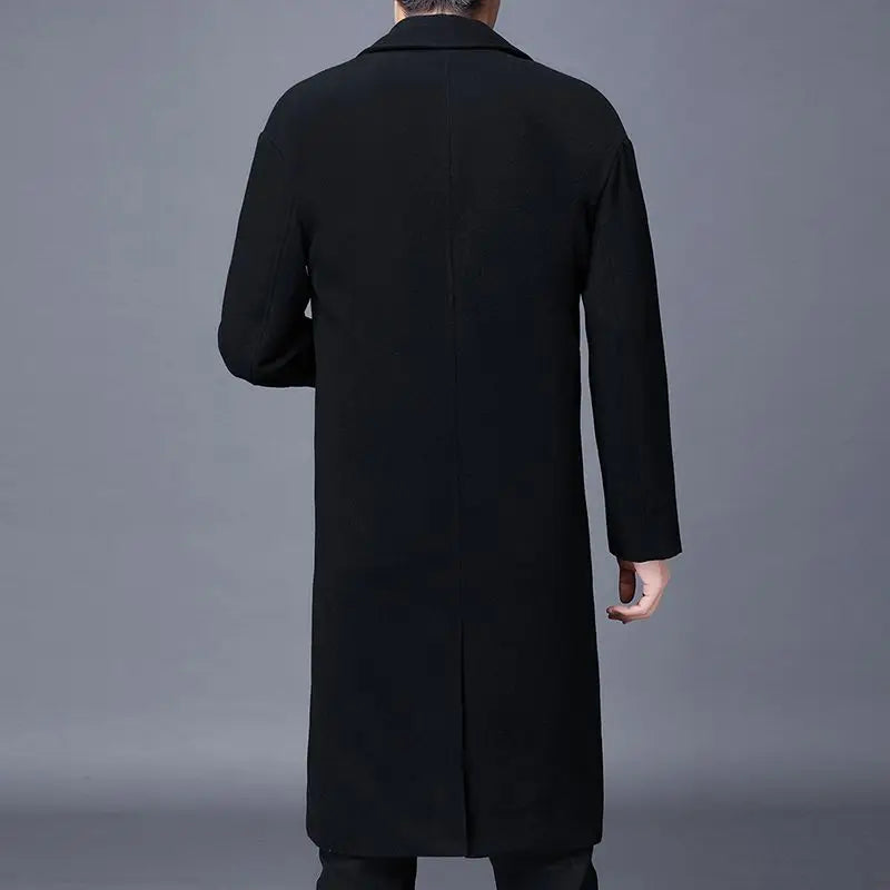 Men's Long Woolen Overcoat