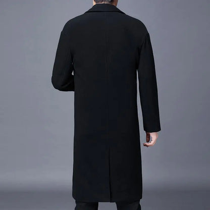 Men's Long Woolen Overcoat