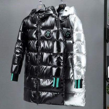 Men's Thickened Glossy Down Alternative Puffer  Jacket