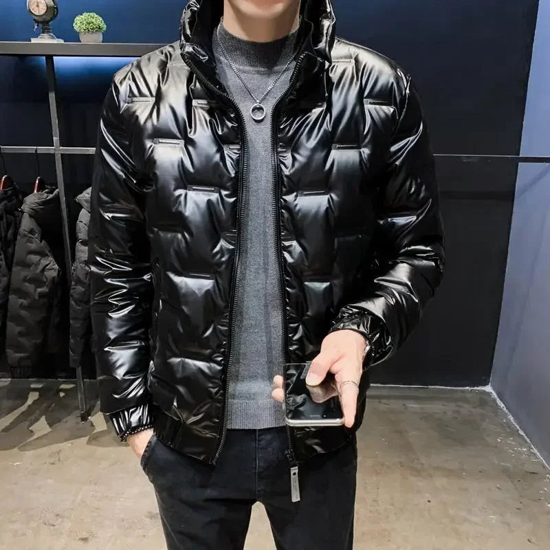 Men's Down Jacket Glossy Male Padded Coat